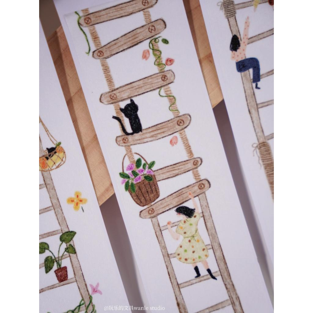 玩樂的文具 |一架大梯子 喵喵喵|分裝紙膠帶-細節圖3