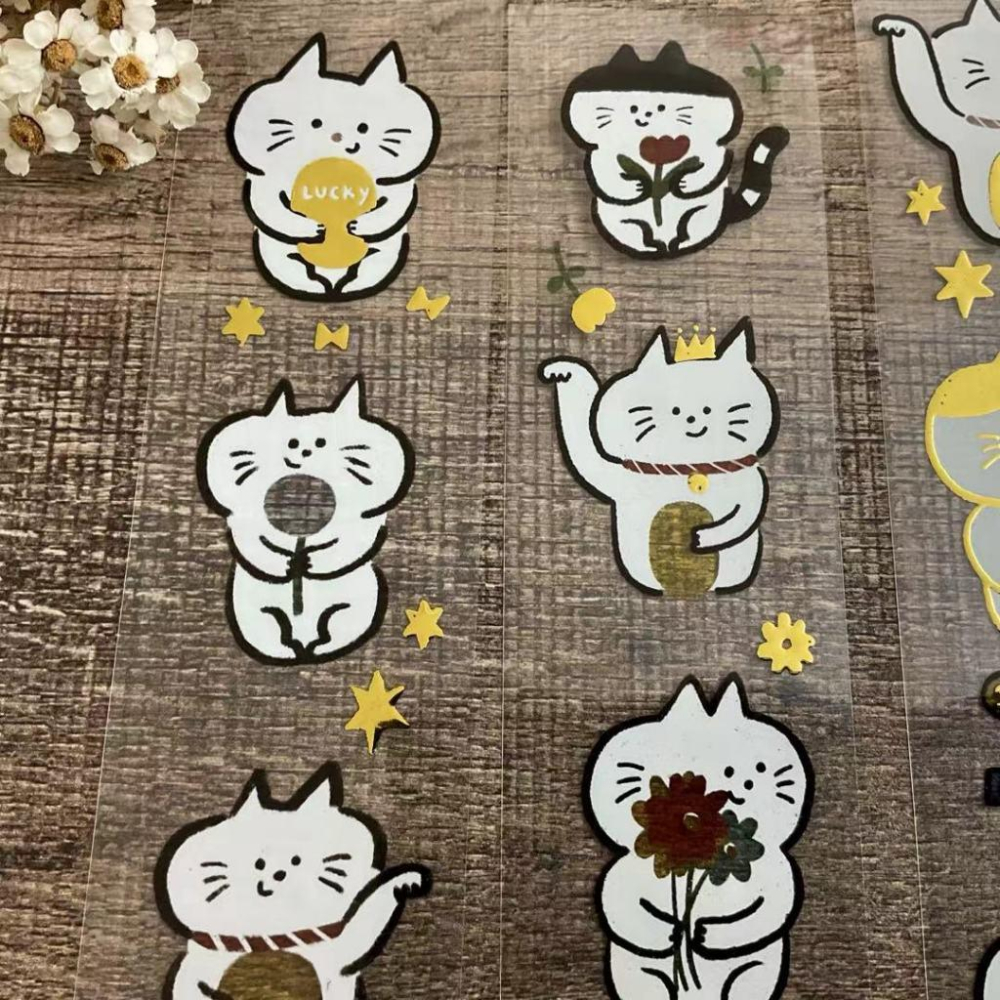 Maneki 實樂設計｜Neko招財招福｜燙金亮面PET 分裝紙膠帶-細節圖2