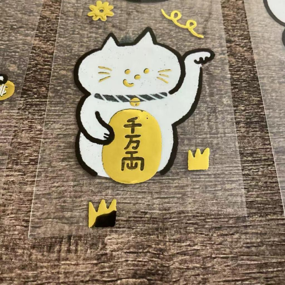 Maneki 實樂設計｜Neko招財招福｜燙金亮面PET 分裝紙膠帶-細節圖6