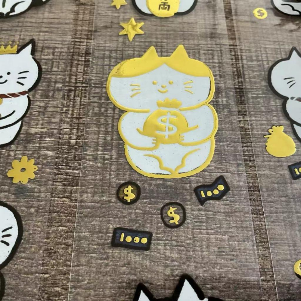 Maneki 實樂設計｜Neko招財招福｜燙金亮面PET 分裝紙膠帶-細節圖7