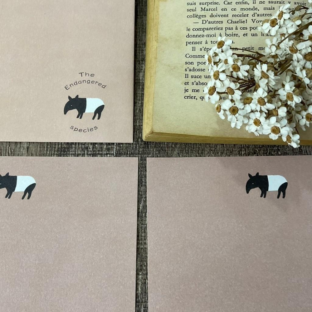 日本 加藤真治｜瀕臨絕種 /馬來貘 水瀨｜信封信紙-細節圖3