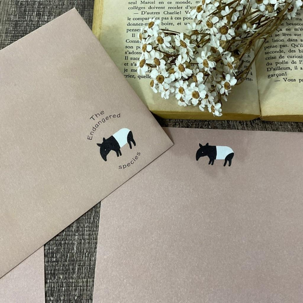 日本 加藤真治｜瀕臨絕種 /馬來貘 水瀨｜信封信紙-細節圖5