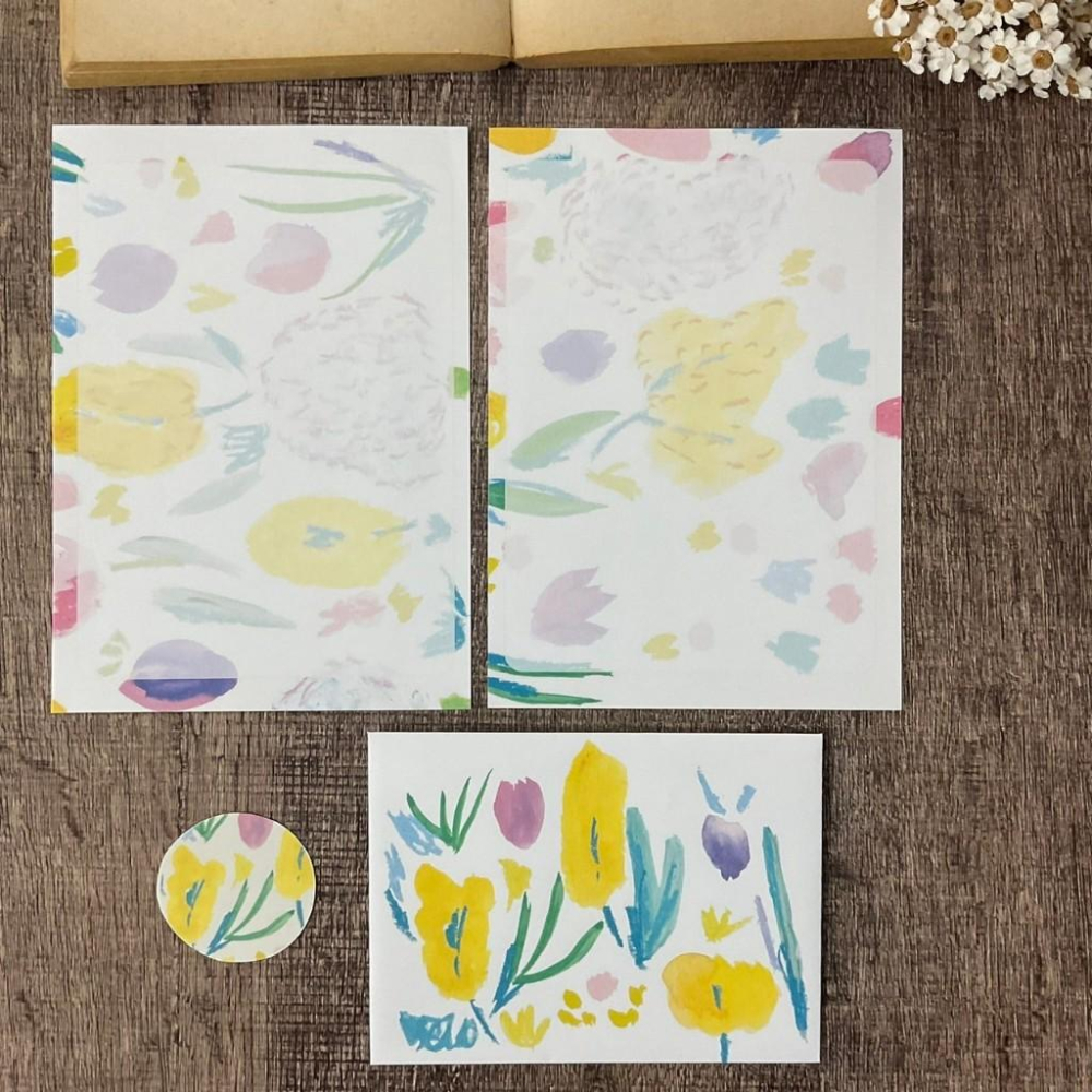 日本 吉村松美｜春花｜信封信紙貼紙-細節圖2