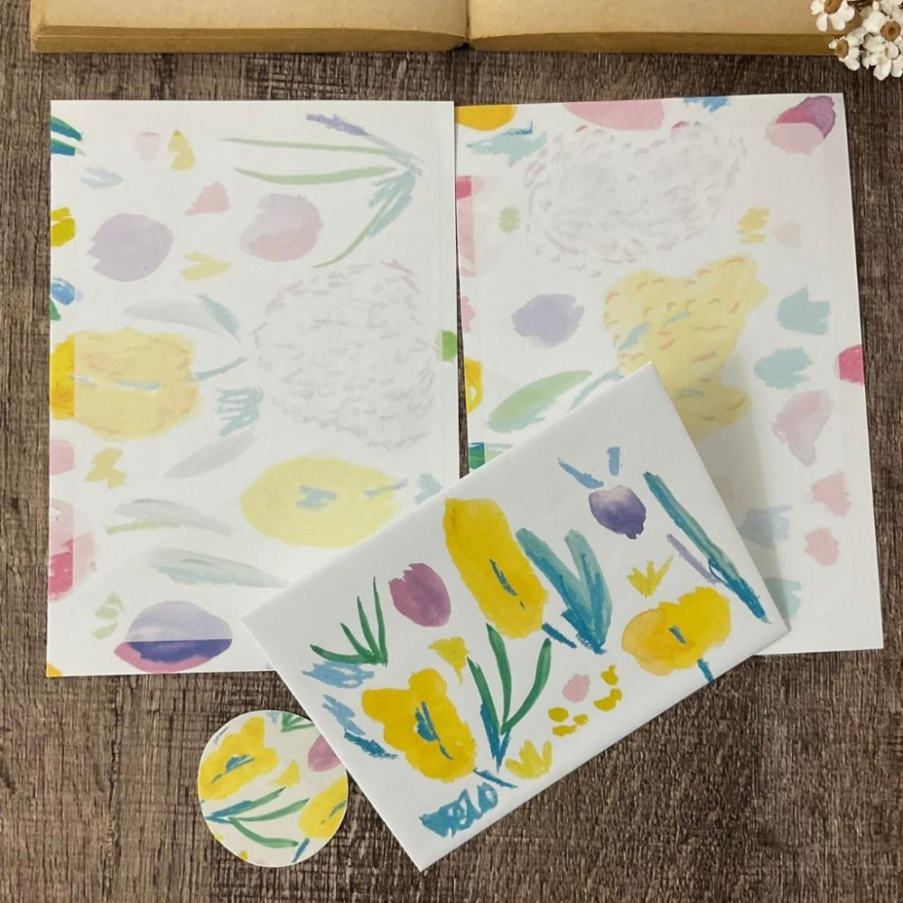 日本 吉村松美｜春花｜信封信紙貼紙-細節圖4