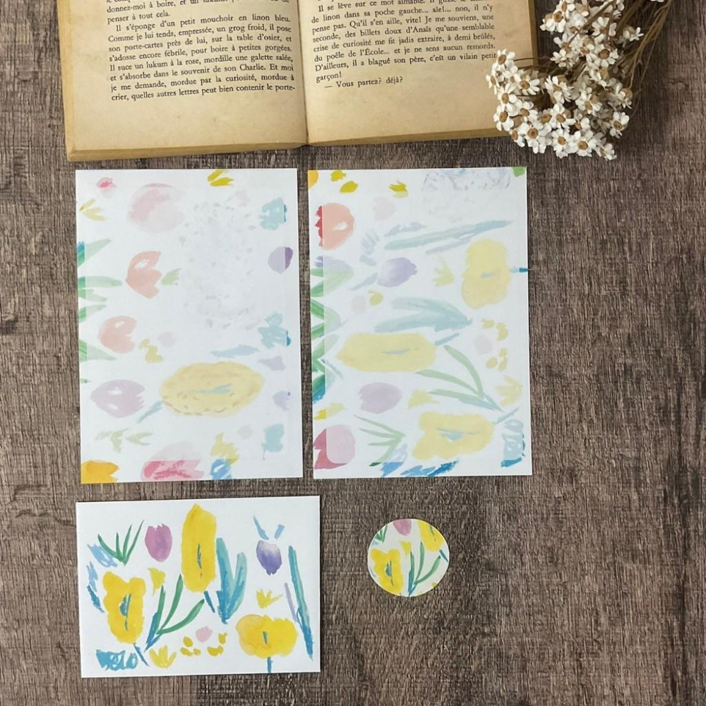 日本 吉村松美｜春花｜信封信紙貼紙-細節圖6