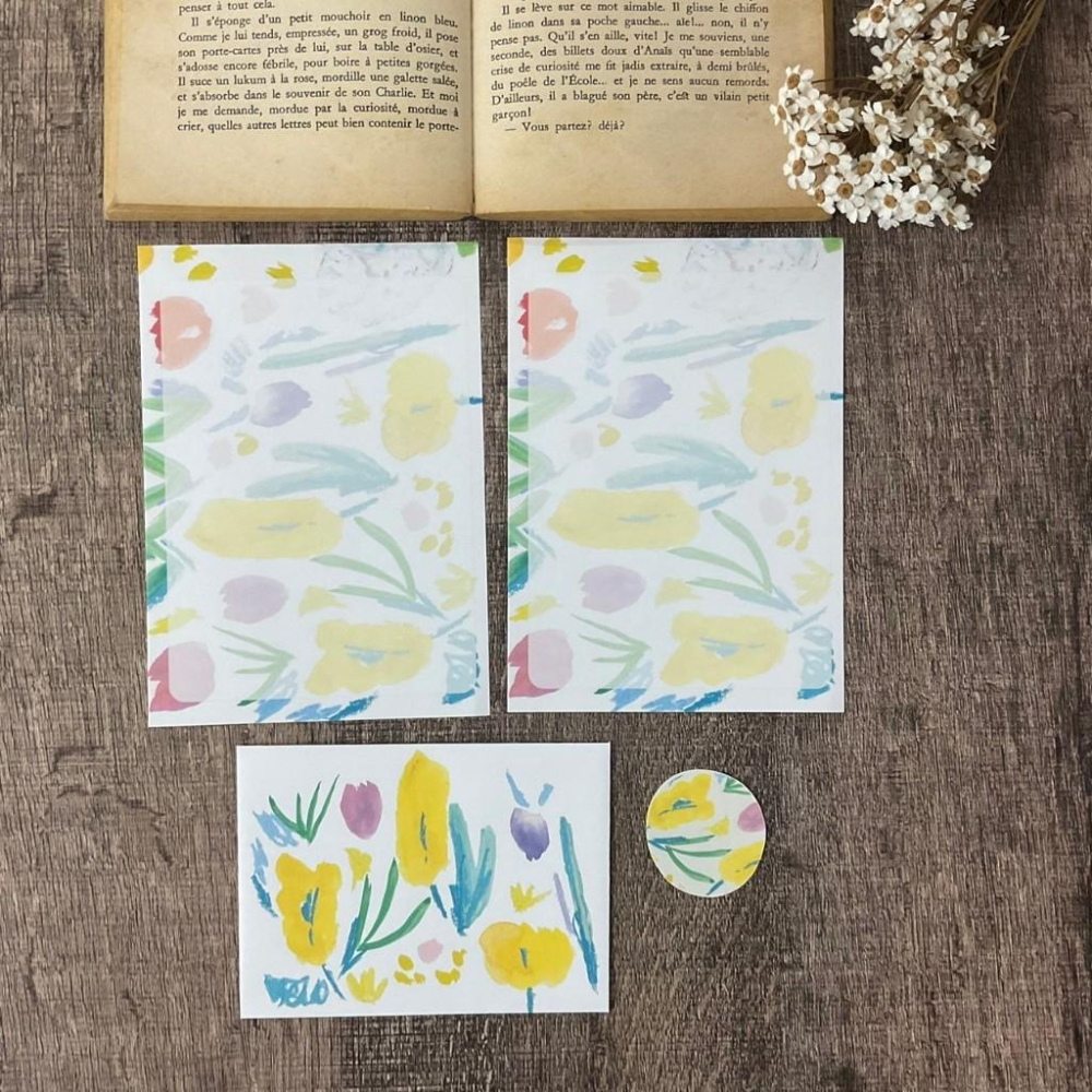 日本 吉村松美｜春花｜信封信紙貼紙-細節圖8