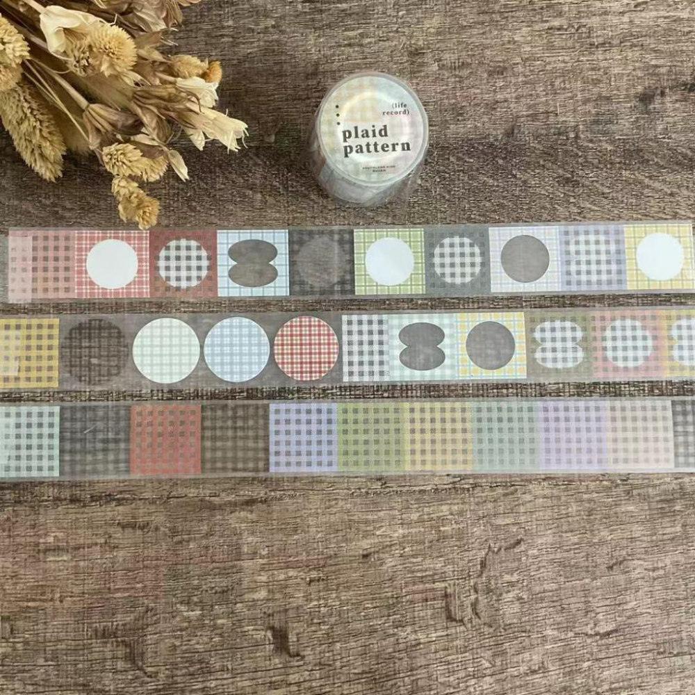 南國的孩子｜P01.Green finger綠手指多肉/ P02.Plaid pattern格紋派特｜分裝紙膠帶-細節圖5