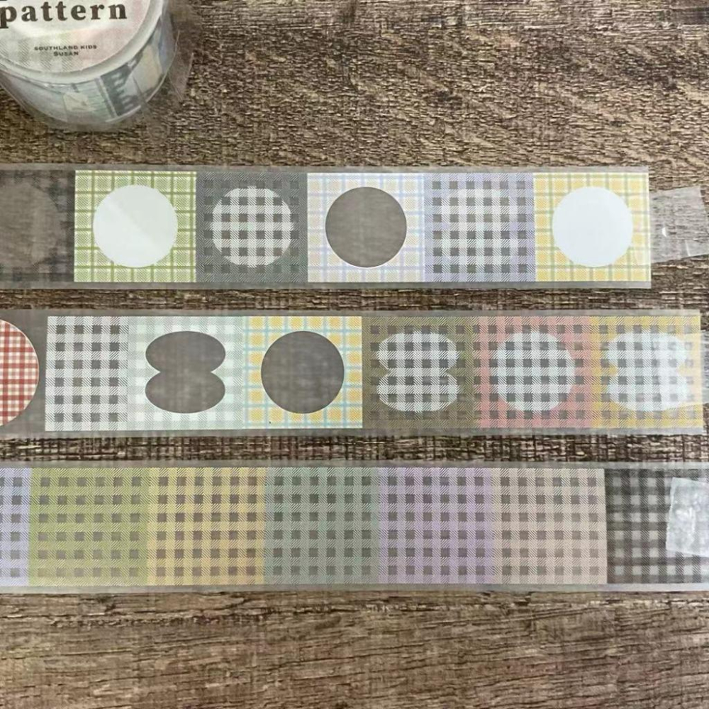 南國的孩子｜P01.Green finger綠手指多肉/ P02.Plaid pattern格紋派特｜分裝紙膠帶-細節圖7