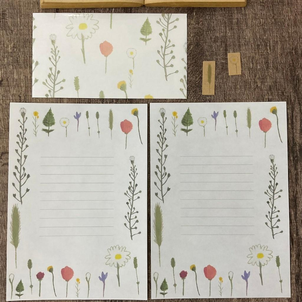 日本 吉村松美｜壓花｜信封信紙貼紙-細節圖2