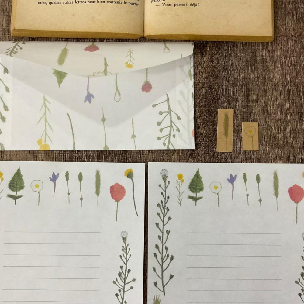 日本 吉村松美｜壓花｜信封信紙貼紙-細節圖3