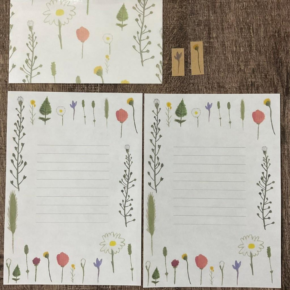 日本 吉村松美｜壓花｜信封信紙貼紙-細節圖4