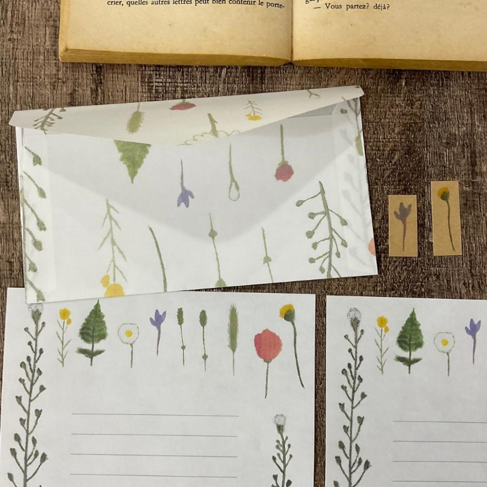 日本 吉村松美｜壓花｜信封信紙貼紙-細節圖5