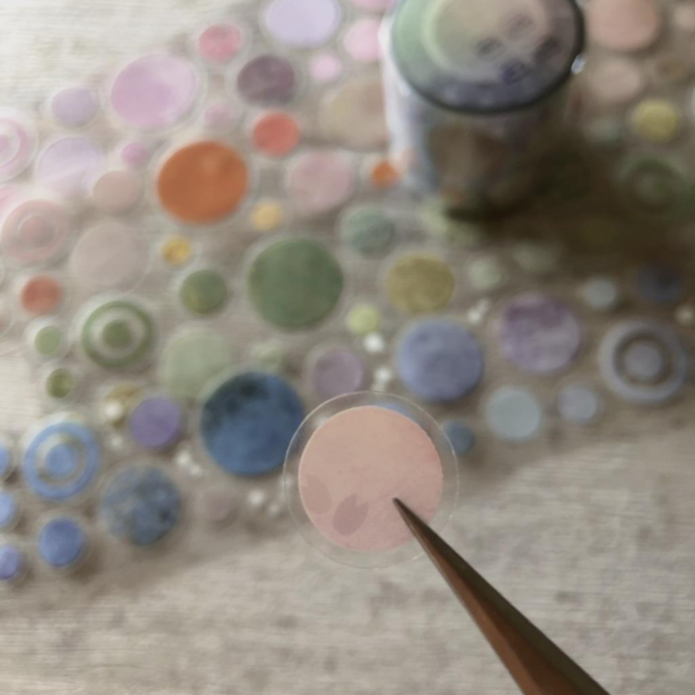 好築藝｜圓圓圈圈 / 黑白圓圈｜亮面PET 割型 分裝紙膠帶-細節圖2