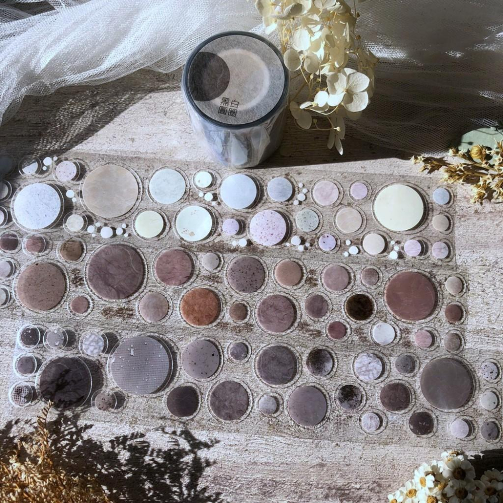 好築藝｜圓圓圈圈 / 黑白圓圈｜亮面PET 割型 分裝紙膠帶-細節圖5