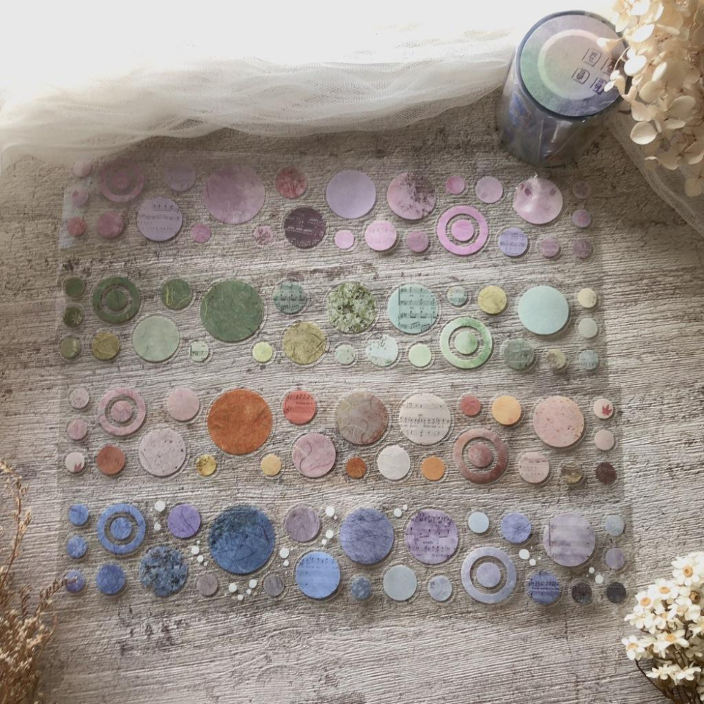 好築藝｜圓圓圈圈 / 黑白圓圈｜亮面PET 割型 分裝紙膠帶-細節圖9