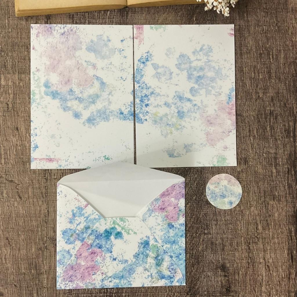 日本 吉村松美｜雨天中的繡球花｜信封信紙貼紙-細節圖3