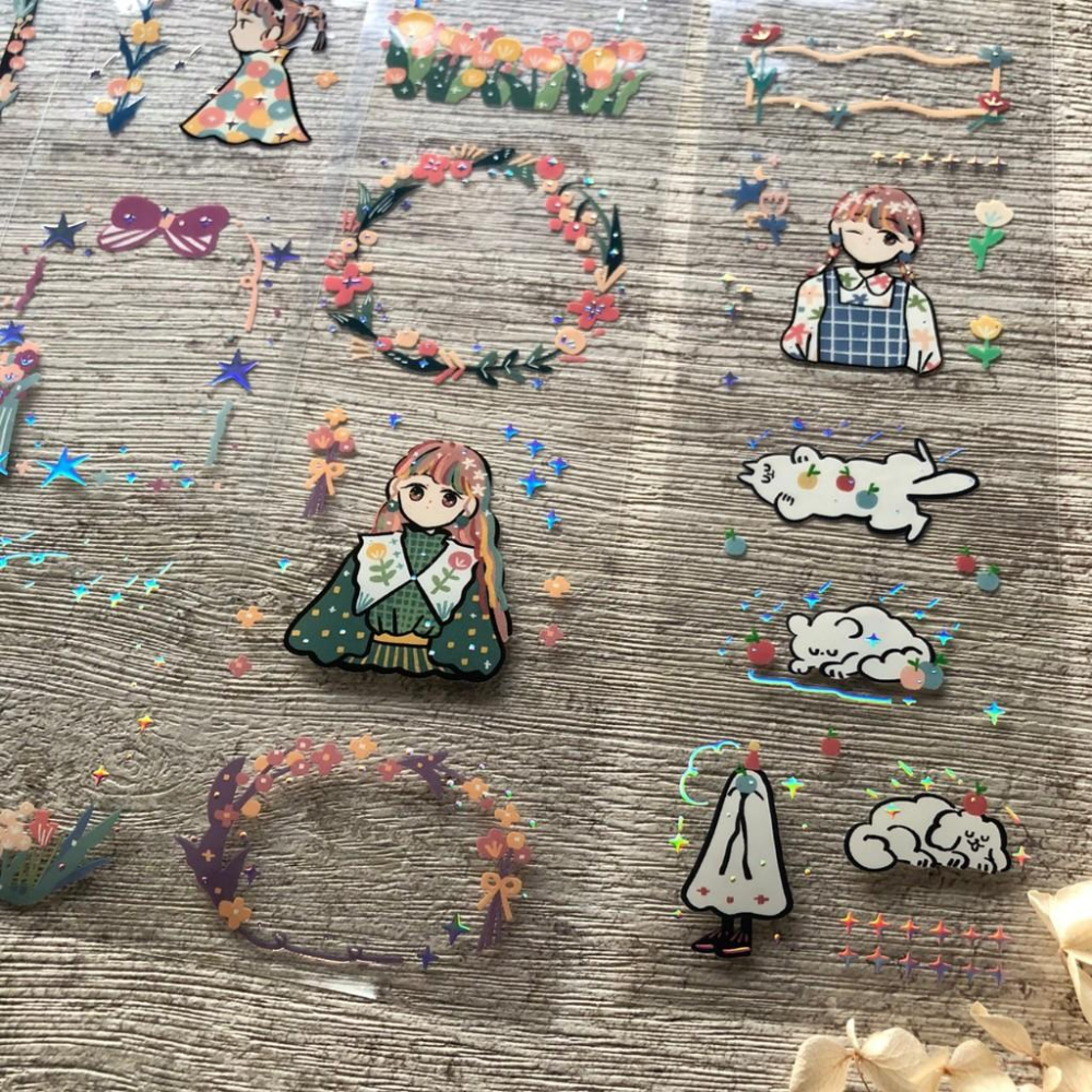 懶惰朽吉｜框景女子/水果女子｜亮面PET 分裝紙膠帶-細節圖7
