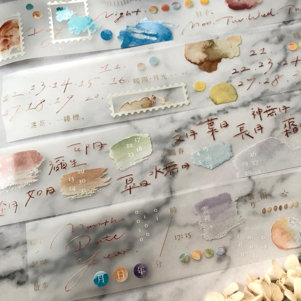 微瘋畫室｜千秋葉/小春日和/炊煙裊裊 霧面PET 循環100cm 分裝紙膠帶-細節圖6