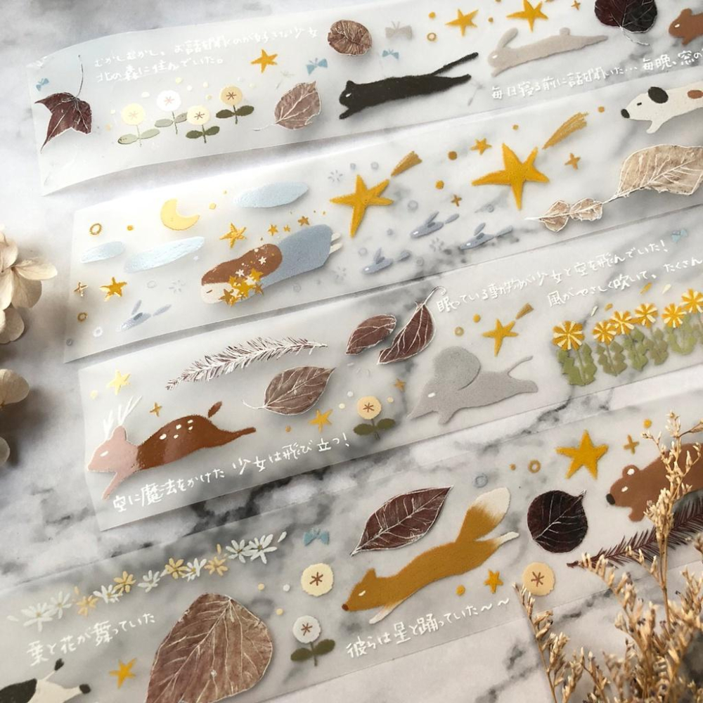 微瘋畫室｜千秋葉/小春日和/炊煙裊裊 霧面PET 循環100cm 分裝紙膠帶-細節圖7