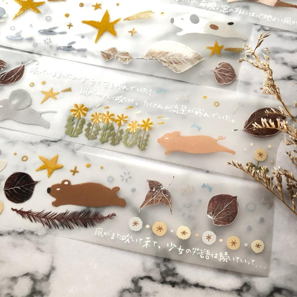 微瘋畫室｜千秋葉/小春日和/炊煙裊裊 霧面PET 循環100cm 分裝紙膠帶-細節圖8