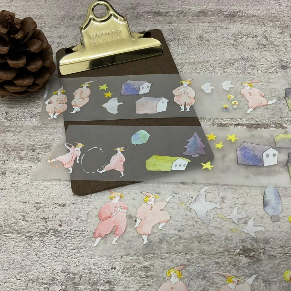 dodolulu｜送暖 / 粉紅精靈｜霧面PET 分裝紙膠帶-細節圖2