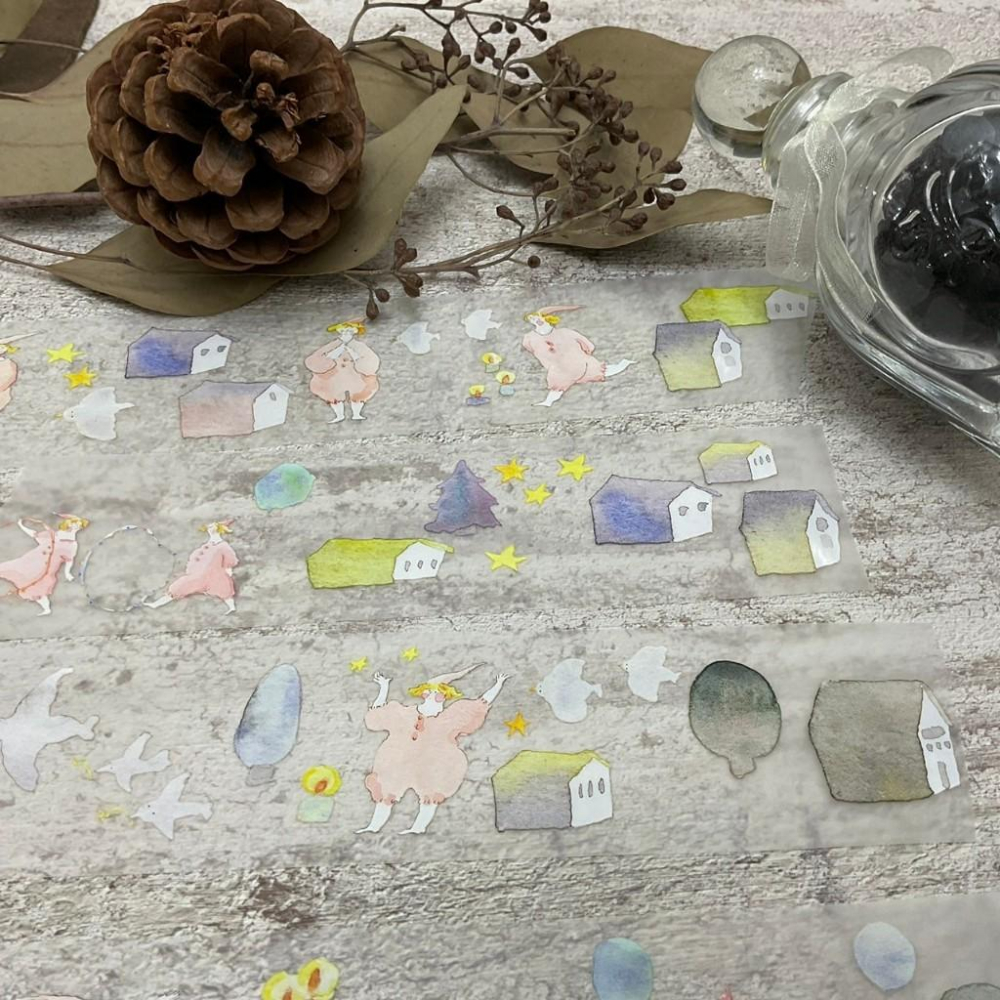 dodolulu｜送暖 / 粉紅精靈｜霧面PET 分裝紙膠帶-細節圖3