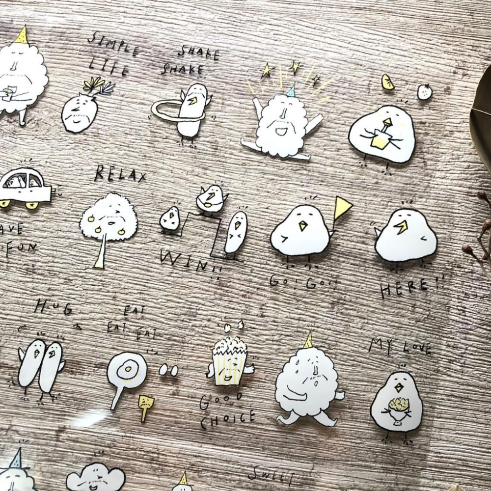 紙山洞｜爆米花爺爺的日常 / 山洞的朋友很可愛｜亮面PET 分裝紙膠帶-細節圖5