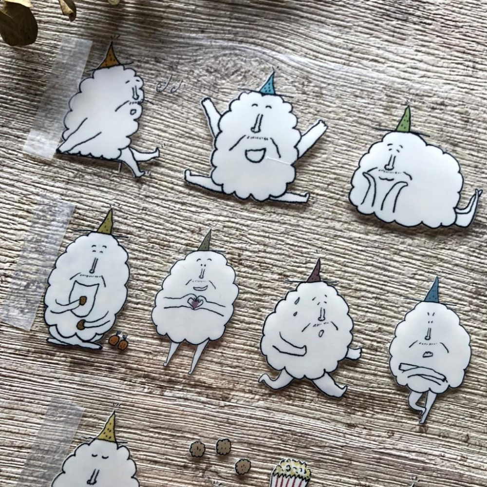紙山洞｜爆米花爺爺的日常 / 山洞的朋友很可愛｜亮面PET 分裝紙膠帶-細節圖9