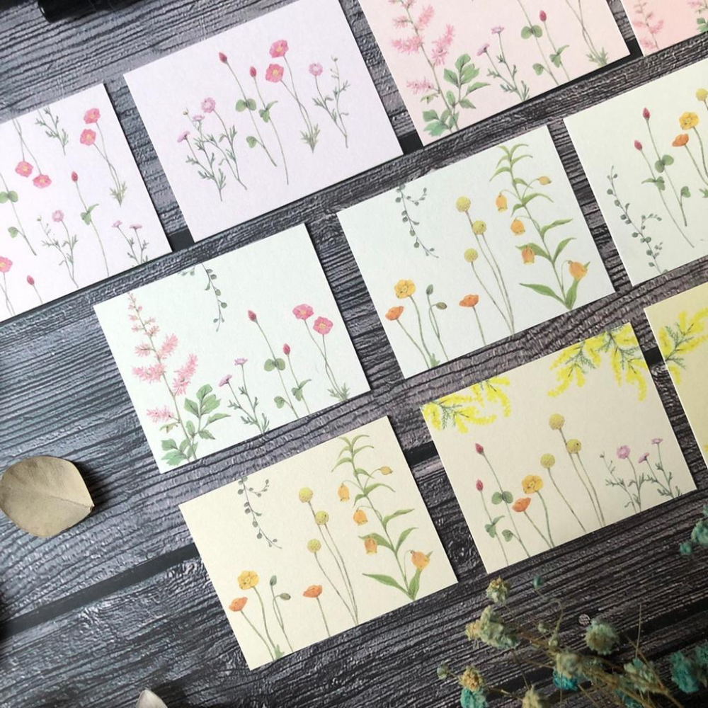 [好築藝]日本 mocolier  小卡 雙面印刷｜花朵 兩款選擇-細節圖2