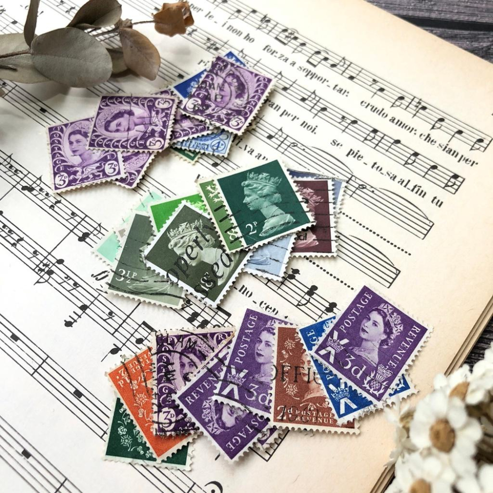 [好築藝] 英國女王 郵票 素材包 一組10張｜手帳拼貼 復古素材-細節圖3