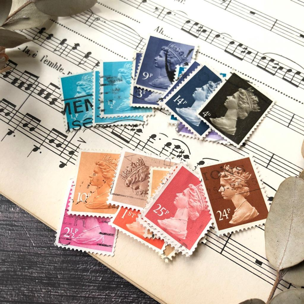 [好築藝] 英國女王 郵票 素材包 一組10張｜手帳拼貼 復古素材-細節圖4