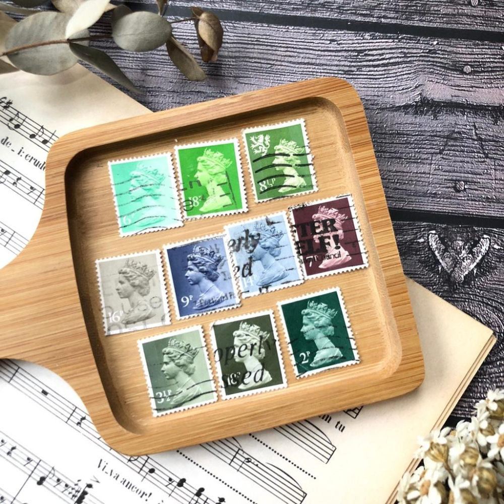 [好築藝] 英國女王 郵票 素材包 一組10張｜手帳拼貼 復古素材-細節圖5