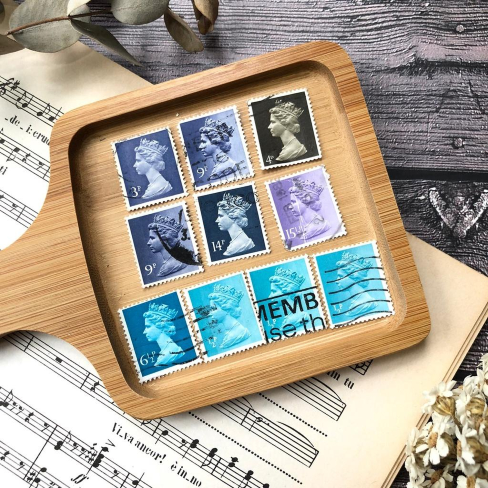 [好築藝] 英國女王 郵票 素材包 一組10張｜手帳拼貼 復古素材-細節圖6