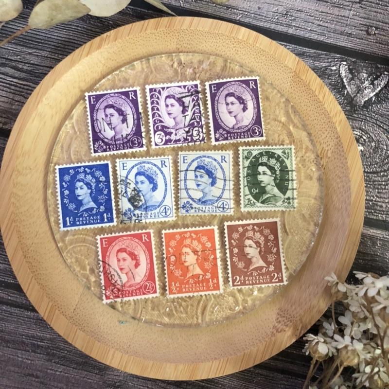 [好築藝] 英國女王 郵票 素材包 一組10張｜手帳拼貼 復古素材-細節圖7