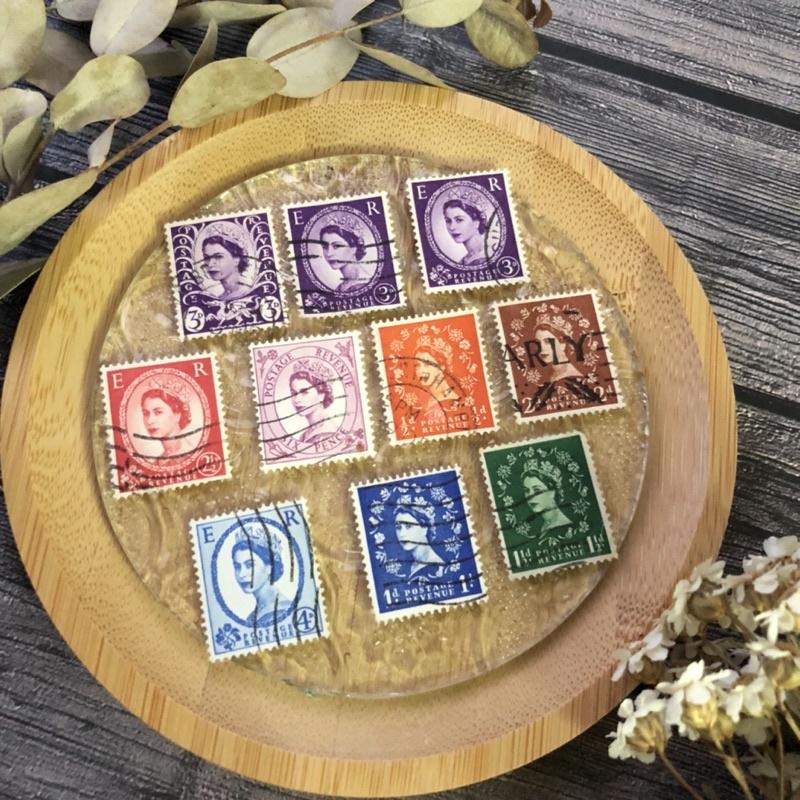 [好築藝] 英國女王 郵票 素材包 一組10張｜手帳拼貼 復古素材-細節圖8