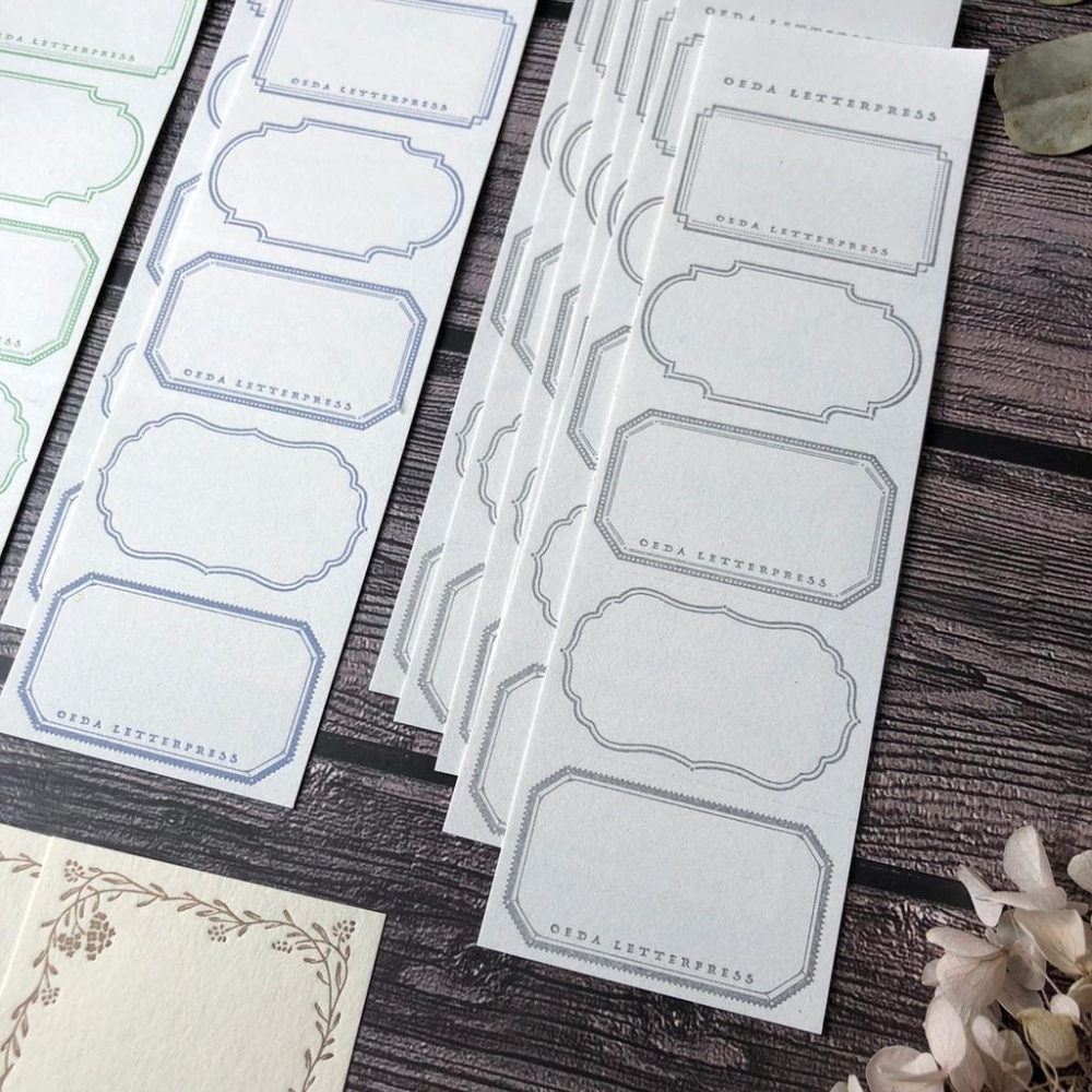 日本 OEDA 大枝活版室｜活版便箋 分裝｜5frame label book 框框+花邊小卡-細節圖3