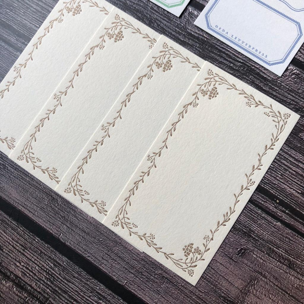 日本 OEDA 大枝活版室｜活版便箋 分裝｜5frame label book 框框+花邊小卡-細節圖6