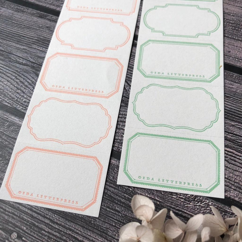 日本 OEDA 大枝活版室｜活版便箋 分裝｜5frame label book 框框+花邊小卡-細節圖9