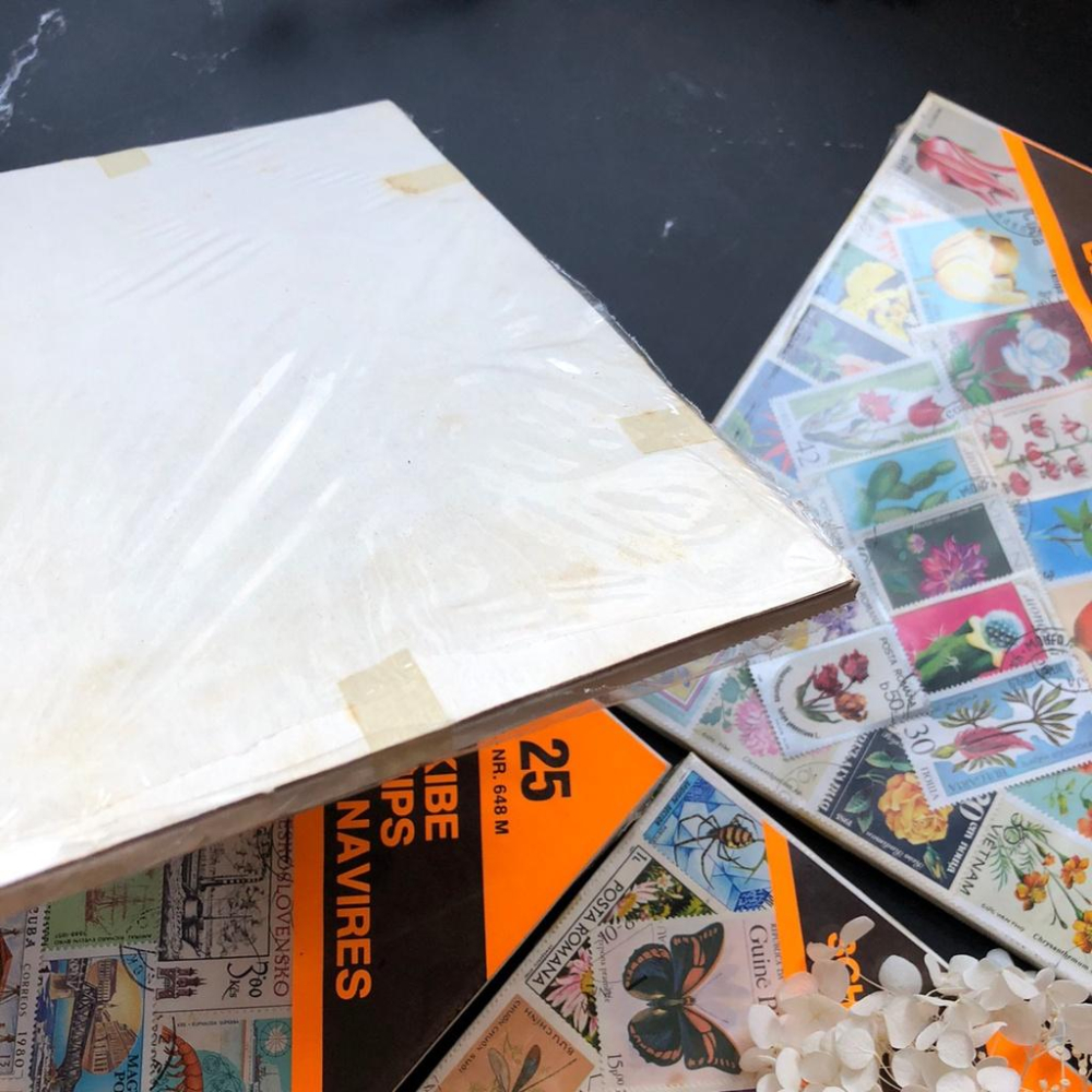 [好築藝]  國外古董銷戳郵票本 一組25張｜手帳拼貼 復古素材-細節圖9