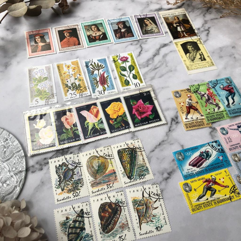 [好築藝] 人物/植物/其他 郵票 素材包｜手帳拼貼 復古素材-細節圖9