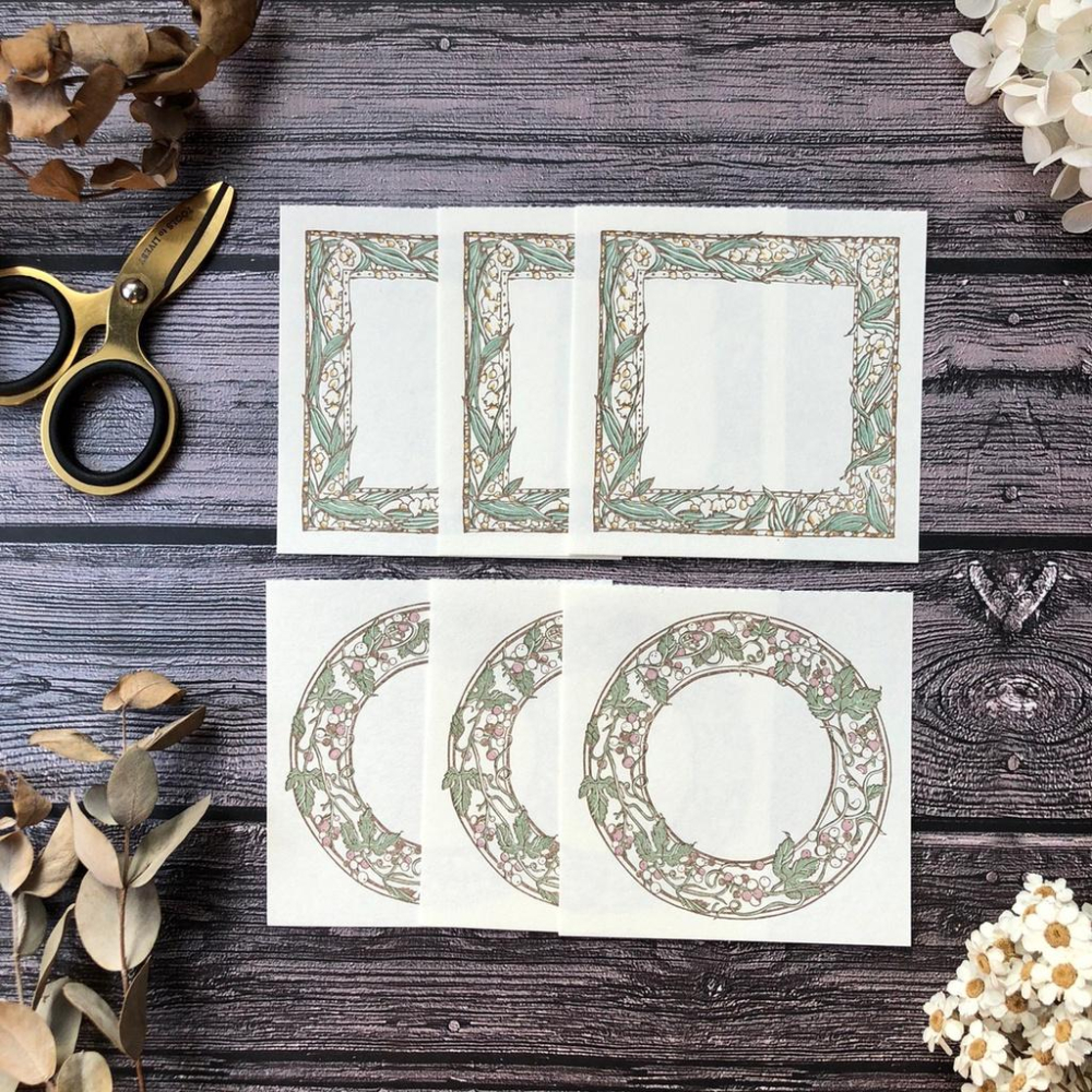 Ours森林好朋友｜便箋分裝 三色 活版印刷 葡萄圓框+鈴蘭方框-細節圖2