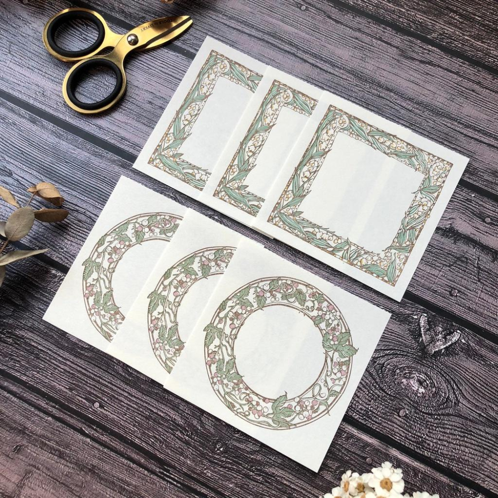 Ours森林好朋友｜便箋分裝 三色 活版印刷 葡萄圓框+鈴蘭方框-細節圖3