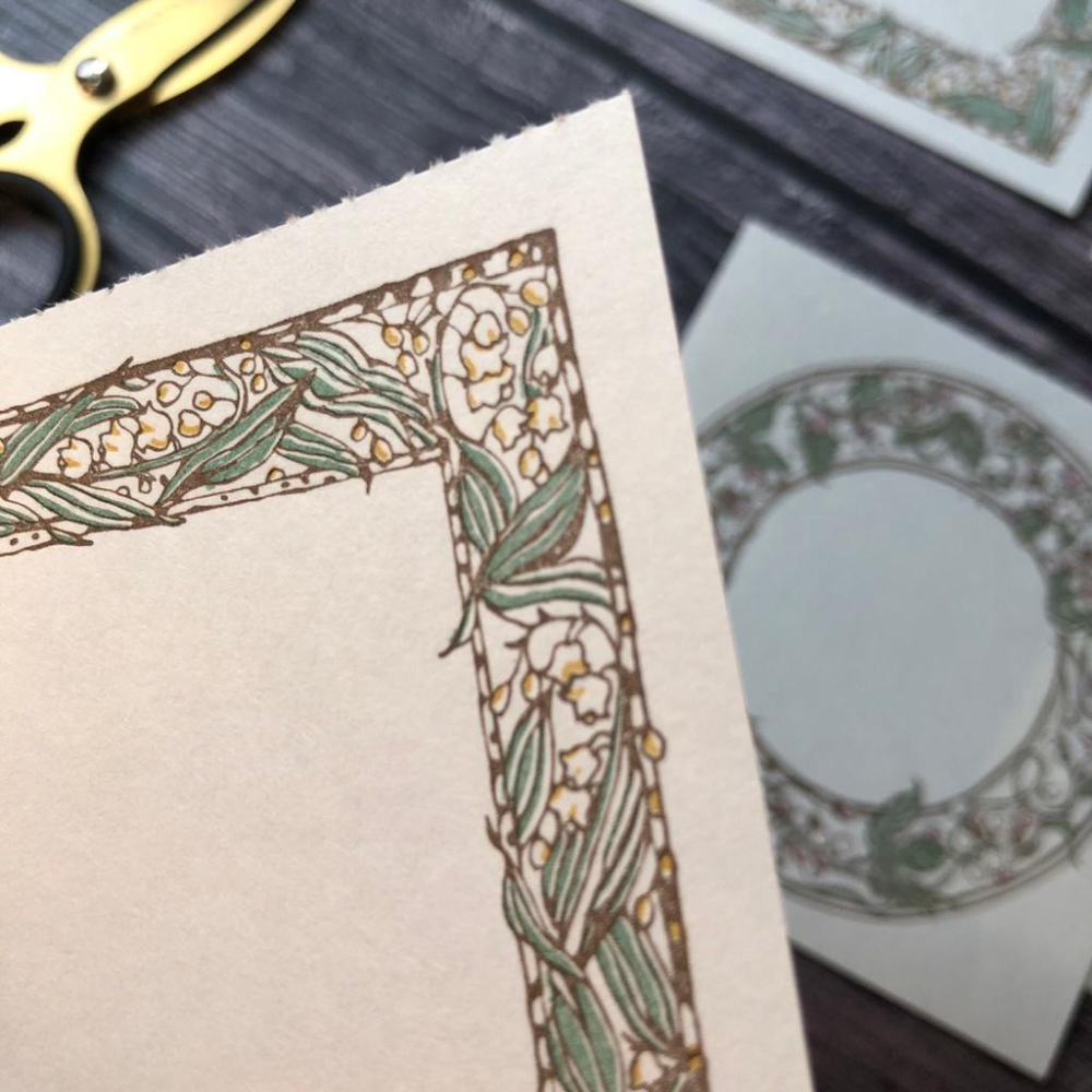 Ours森林好朋友｜便箋分裝 三色 活版印刷 葡萄圓框+鈴蘭方框-細節圖5