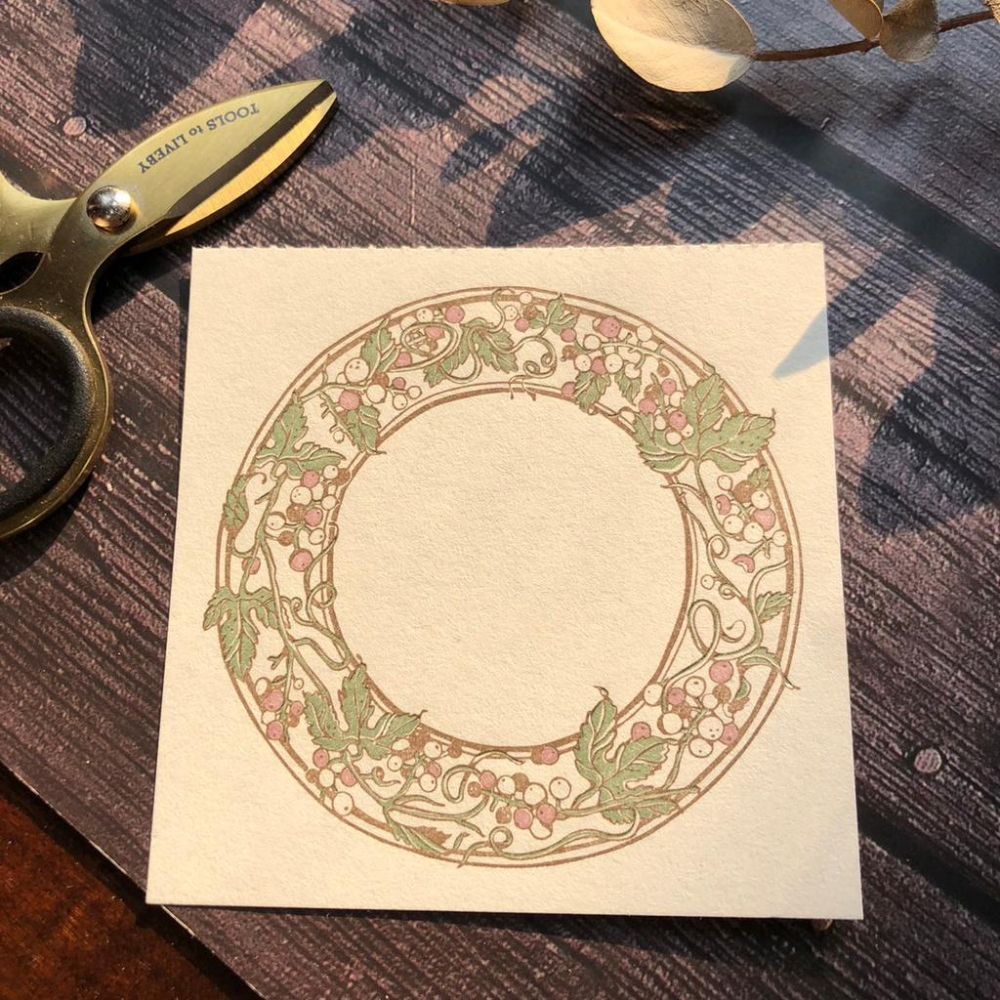 Ours森林好朋友｜便箋分裝 三色 活版印刷 葡萄圓框+鈴蘭方框-細節圖6