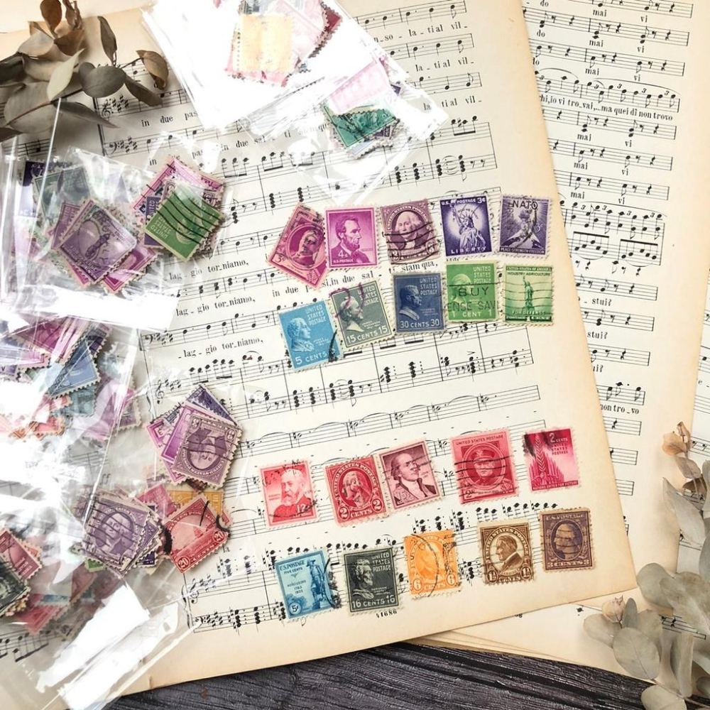 [好築藝] 美國 郵票 素材包 一組10張｜手帳拼貼 復古素材-細節圖4