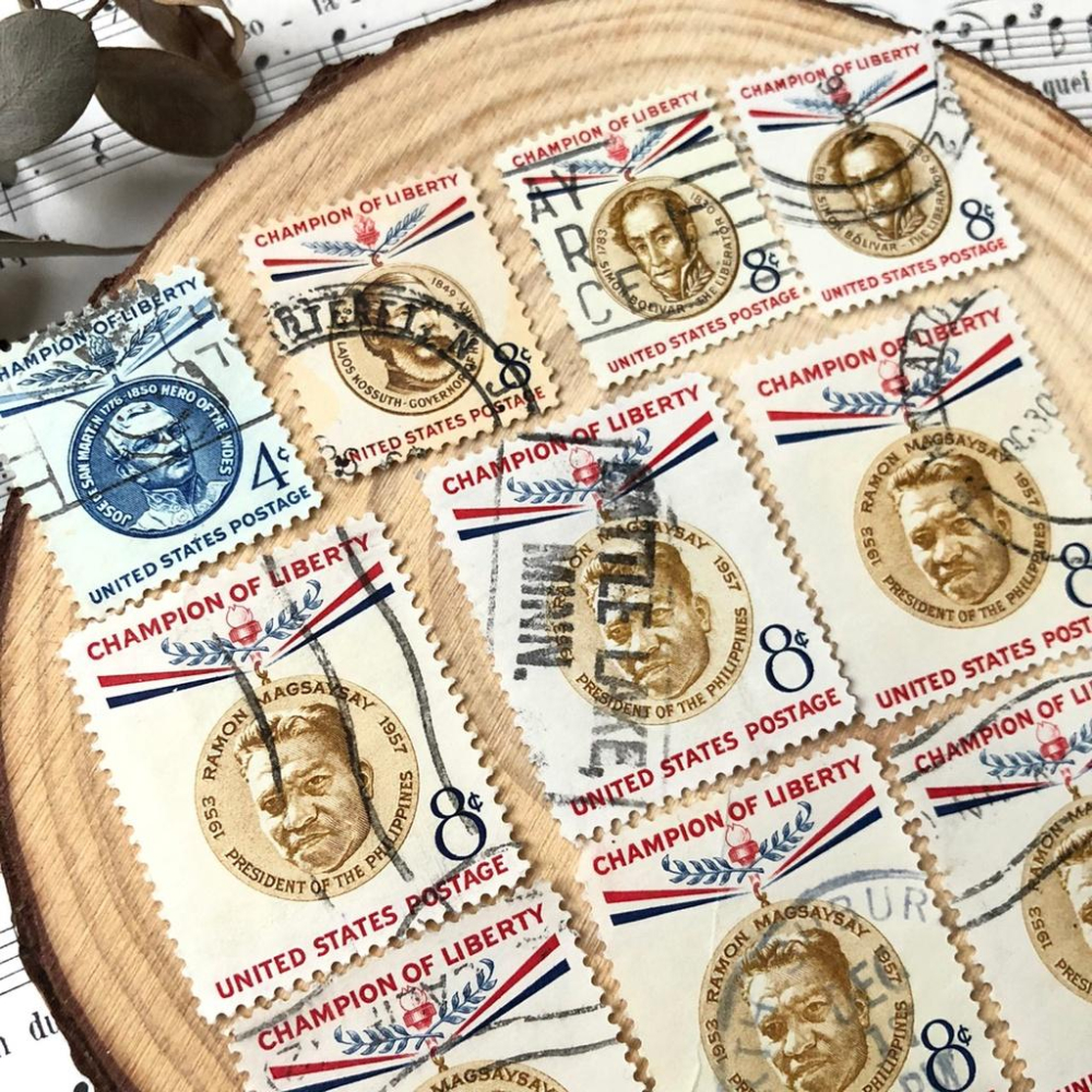 [好築藝] 美國 郵票 素材包 一組10張｜手帳拼貼 復古素材-細節圖9