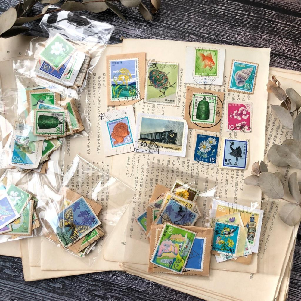 [好築藝] 日本 郵票 素材包 一組10張｜手帳拼貼 復古素材-細節圖2