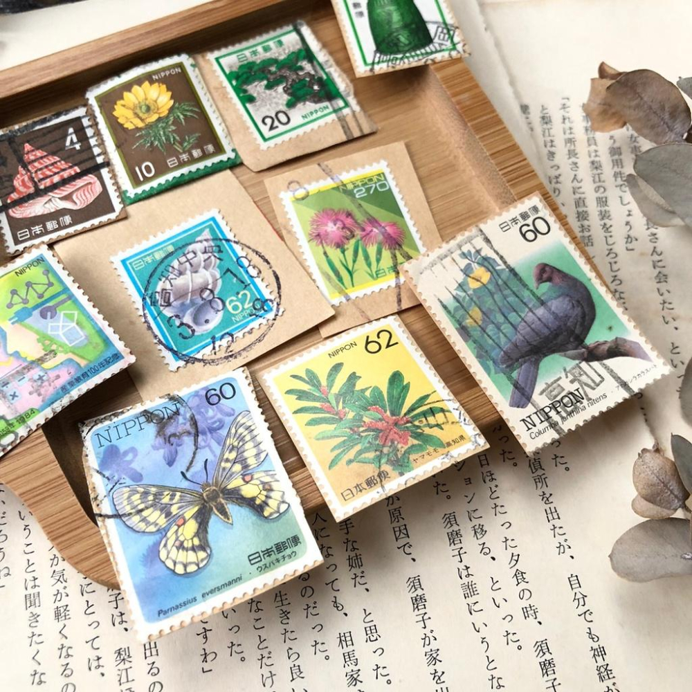 [好築藝] 日本 郵票 素材包 一組10張｜手帳拼貼 復古素材-細節圖3
