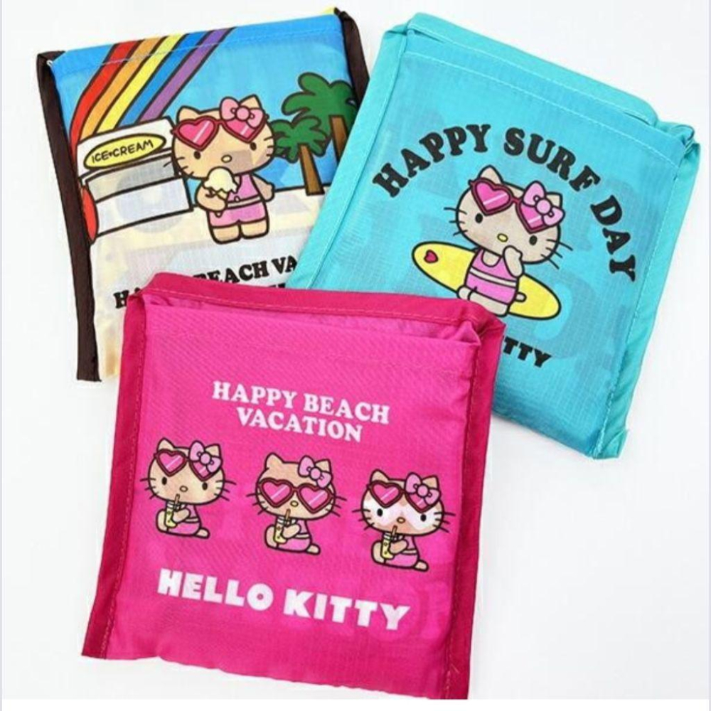 「現貨」日本正版 三麗鷗 直式肩背袋 A4手提袋 帆布托特包 夏威夷 黑皮Kitty 曬黑 史迪奇 托特包 購物袋-細節圖8