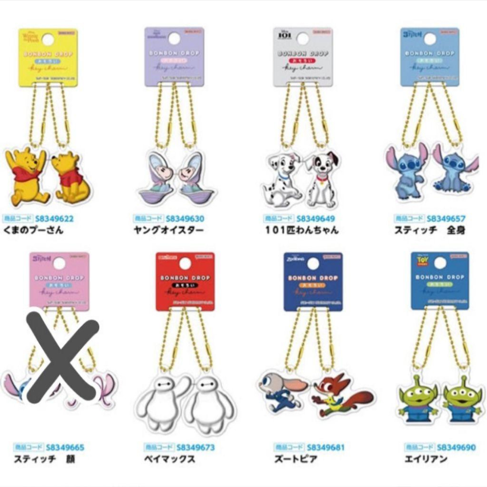 「現貨」日本 bonbon 貼紙變做成了壓克力鑰匙吊飾 立體磁鐵2入一組 鑰匙掛鍊 迪士尼 三麗鷗［AN.shop]-細節圖3